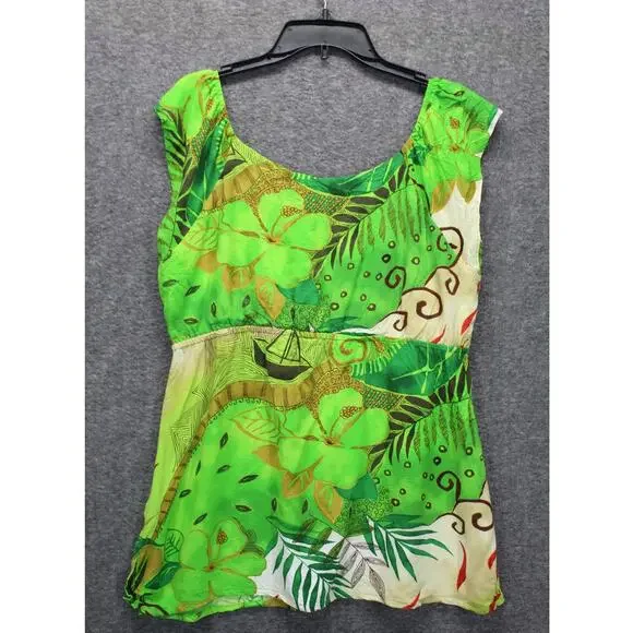 JAMS WORLD Aloha Hawaiian Floral Blouse Women XL - Picture 2 of 5